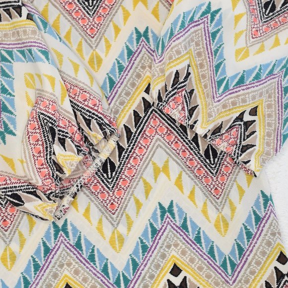 Francesca's Aina Be Rainbow Southwest Chevron Lightweight Blouse Shirt Top S - Picture 5 of 10